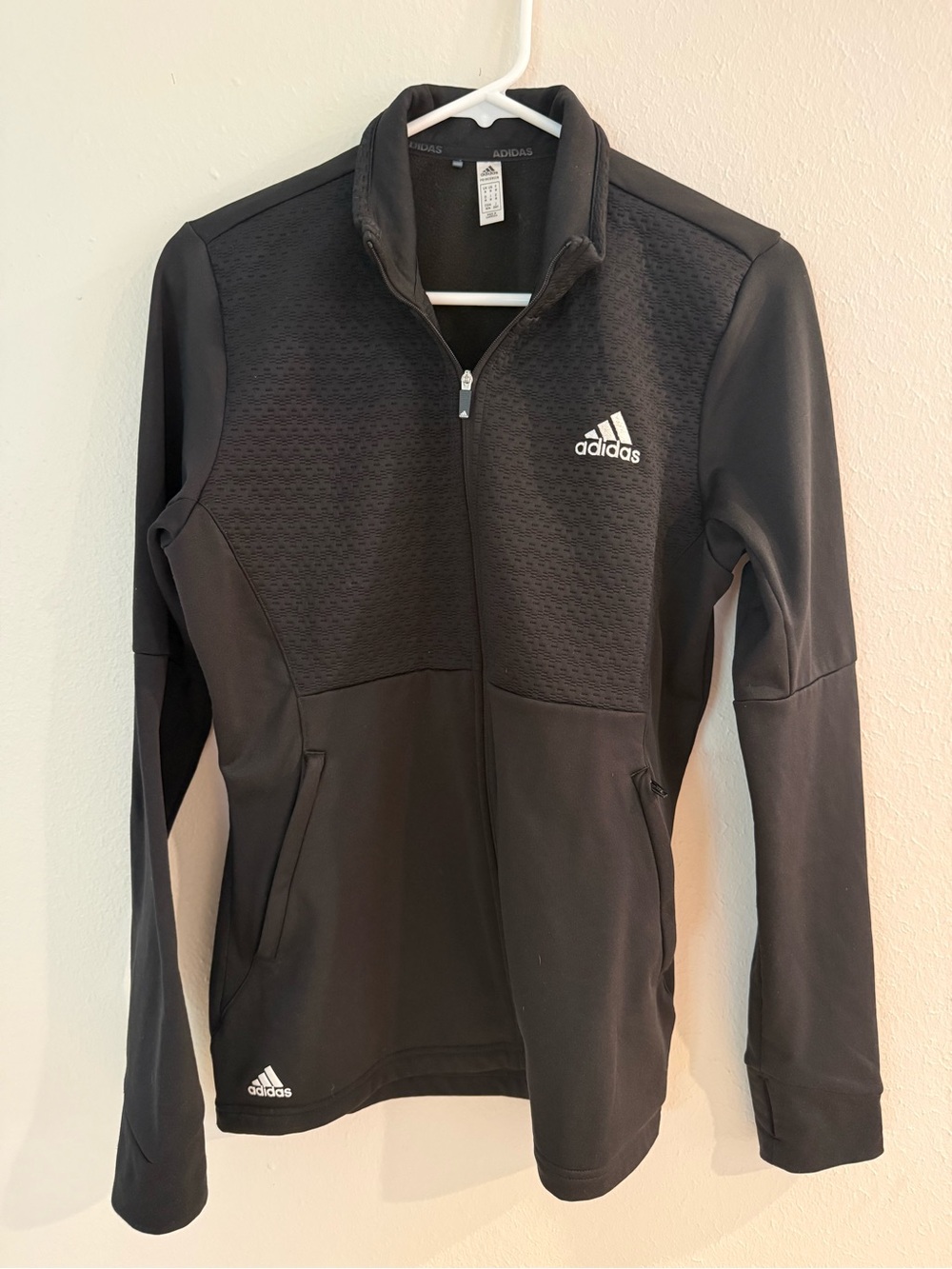 Adidas Primegreen Black full zip track jacket women’s M recycled athletic